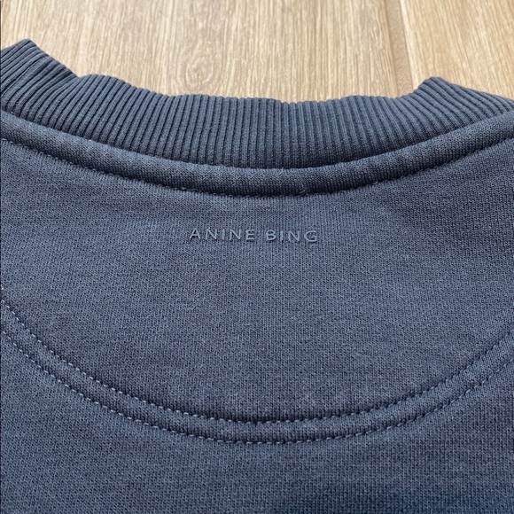 Anine Bing Navy Oversized Crewneck Sz XS A-08-5205-420 - Picture 10 of 14